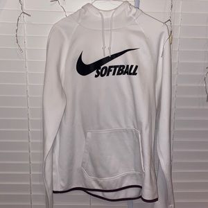 white nike softball hoodie